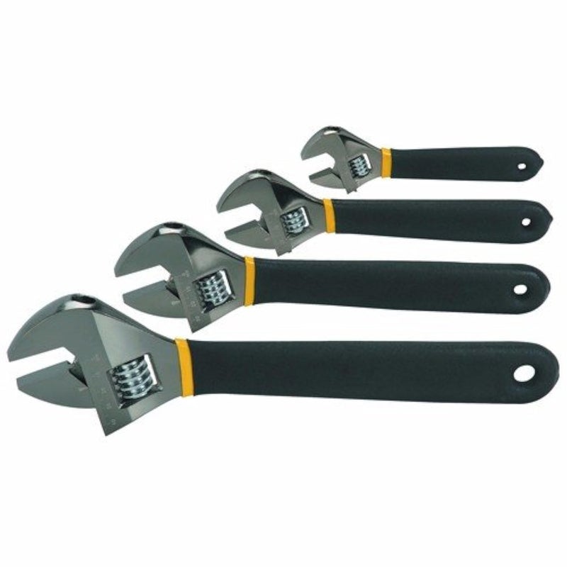 WideskallÂ® 4 Pieces Heat Treated Laser Marked Metric Adjustable Wrench Set (6" inch + 8" inch + 10" inch + 12" inch)